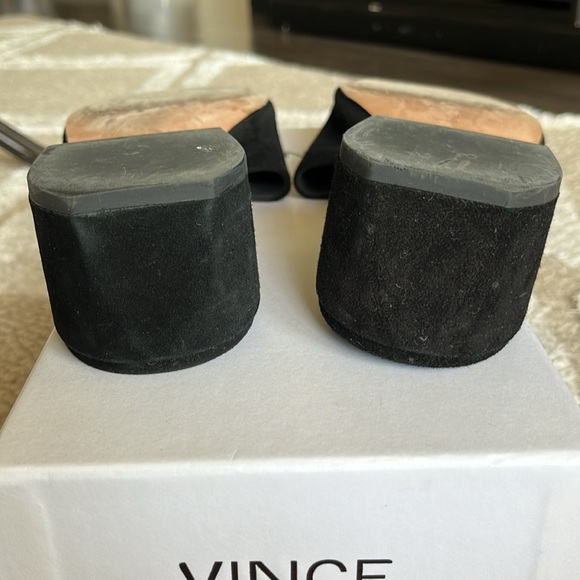 Vince Rachelle-2 Black Suede Slide with Block Heel Size 8.5 - Picture 7 of 11